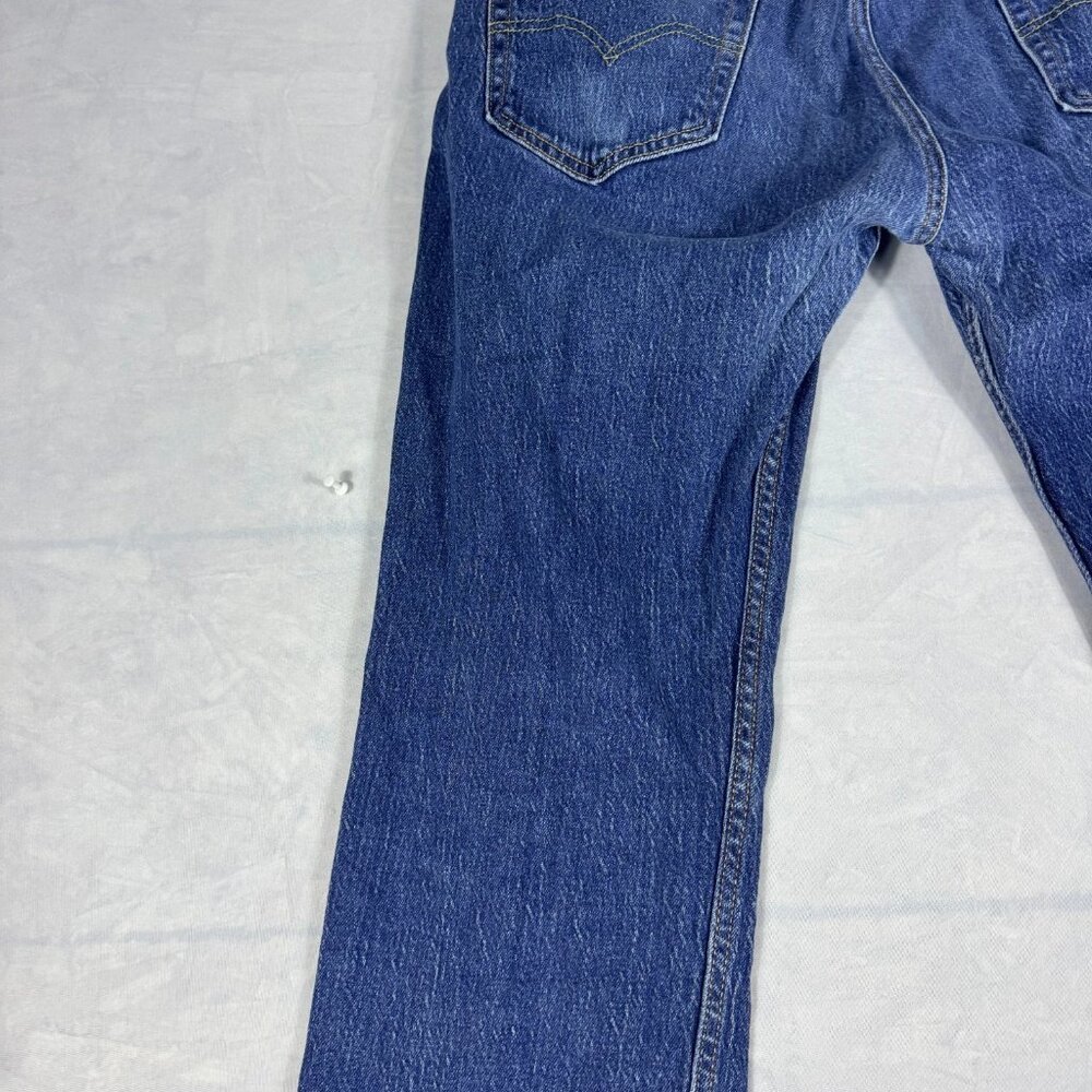 Levi's 505 Men's Straight Jeans Blue Stone Wash Denim Zip‎ Fly 5-Pocket W32 L32 - Picture 7 of 16